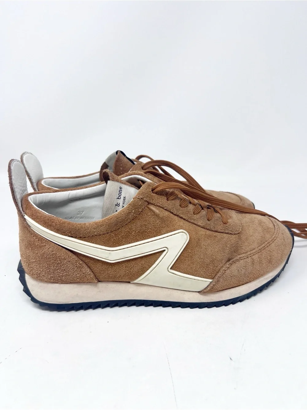 RAG & BONE RETRO RUNNER BROWN SUEDE LOW TOP SNEAKERS SZ 7
